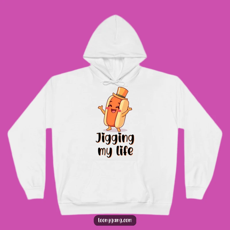 Funny Hot Dog Jig Hoodie: Cozy Top Hat Dance Sweatshirt - Warm Gift