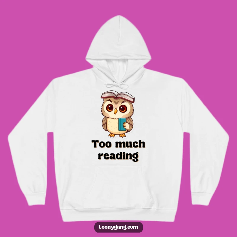 Funny Owl Cub Book Head Hoodie - Bewildered Scholar Cozy Sweatshirt