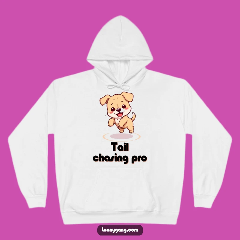 Funny Puppy Hoodie: Cozy Clumsy Dog Chasing Tail, Warm & Hilarious Pet Gift