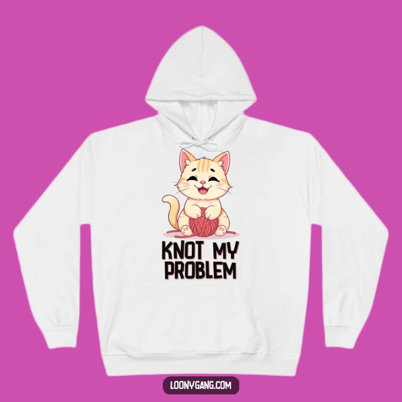Funny Cat Yarn Hoodie: Cozy Tangled Fun, Ultimate Funny Gift for Cat Aficionados