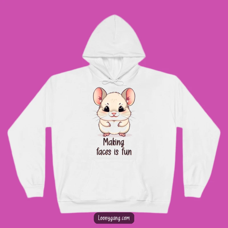 Funny Cozy Chinchilla Hoodie: Funny Face Sweatshirt, Warm Cute Gift