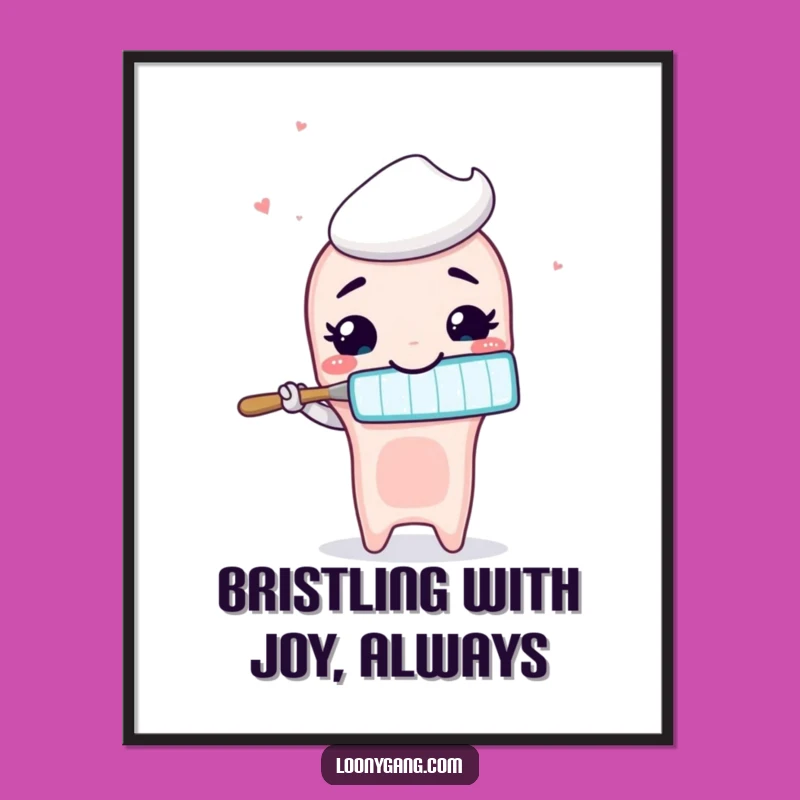 Funny Free Printable Wall Art: Silly Toothbrush Brushing Air, Hilarious Downloadable Decor for Your Home