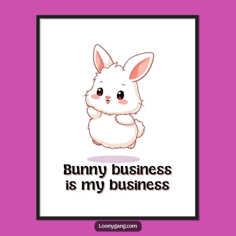 Funny Free Printable Wall Art: Wiggling Bunny, Humorous Decor Downloadable Art Gift