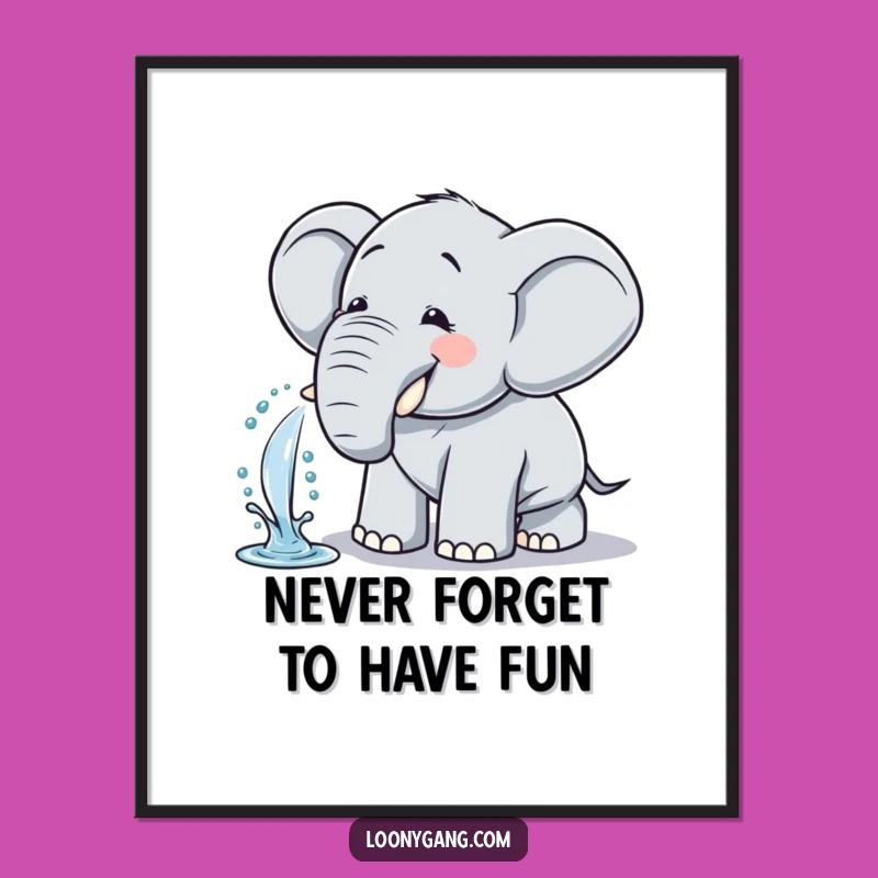 Free Printable Elephant Wall Art: Giggling Splash Downloadable Decor