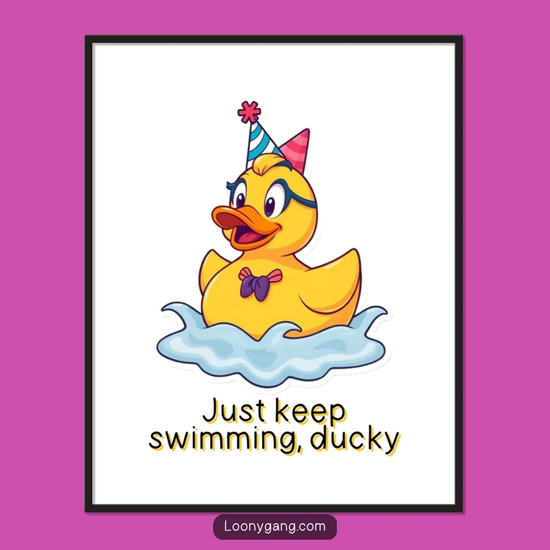 Free Printable Wall Art: Goofy Rubber Ducky Party - Funny Downloadable Art for Bathrooms