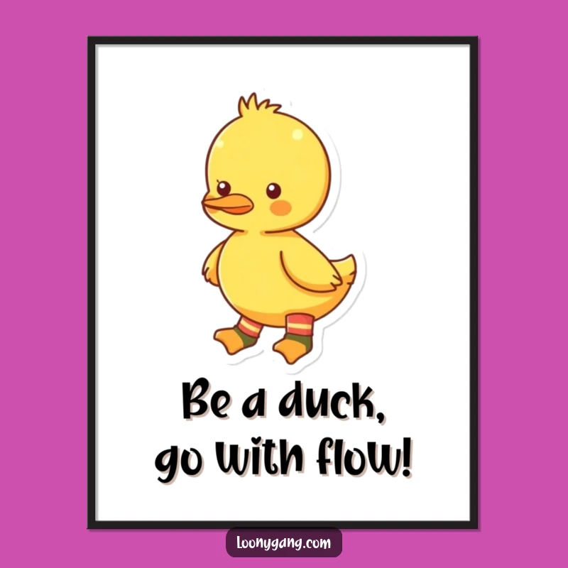 Free Printable Wall Art: Mismatched Socks Duckling Funny Downloadable Art