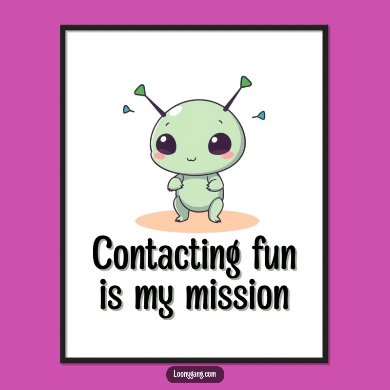 Funny Free Printable Wall Art: Alien Spin, Humorous Decor Downloadable Art Gift