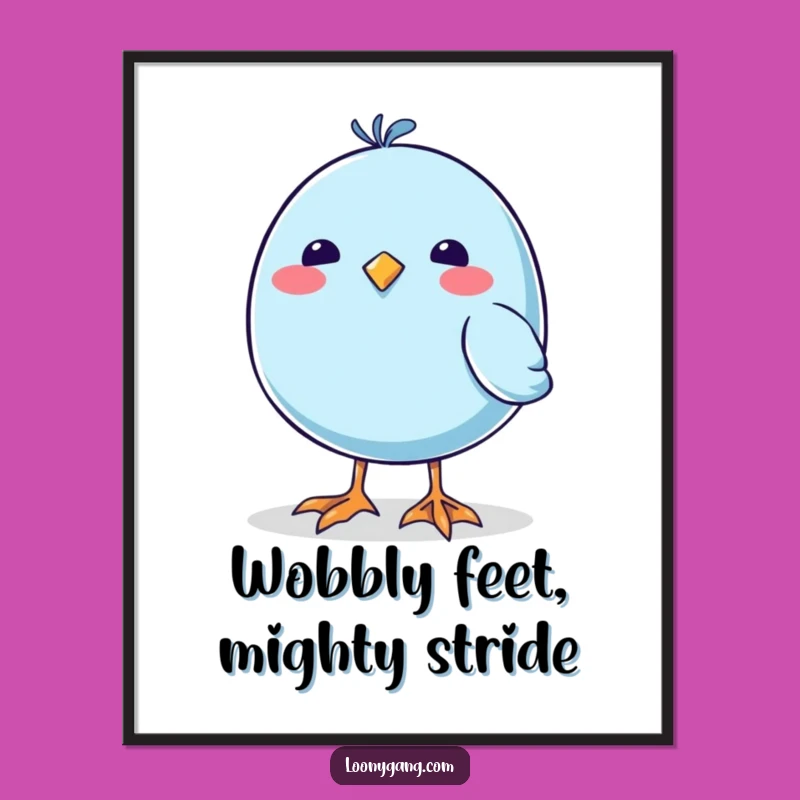 Funny Free Printable Wall Art: Wobbly Blue Bird Dadaism - Quirky Home Decor Download