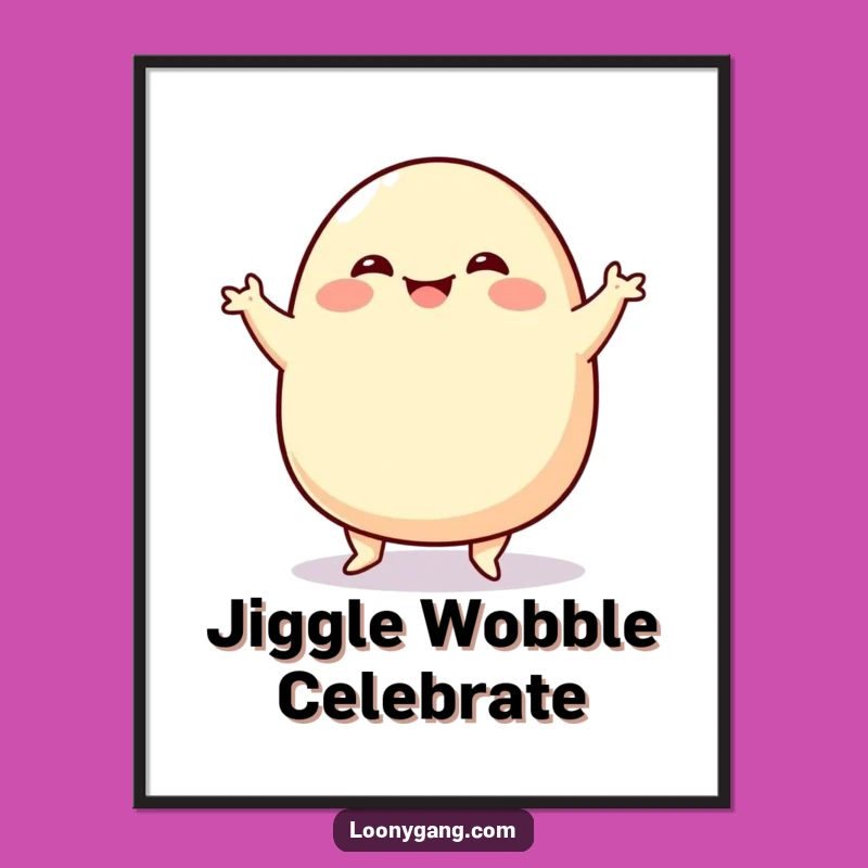 Funny Free Printable Wall Art: Hilarious Blob Jigging Character - DIY Home Decor!
