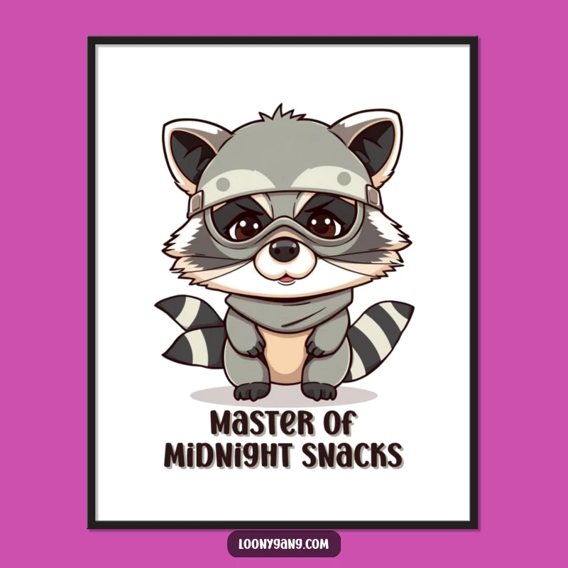 Free Printable Wall Art: Giggling Bandit Raccoon - Funny Downloadable Expression
