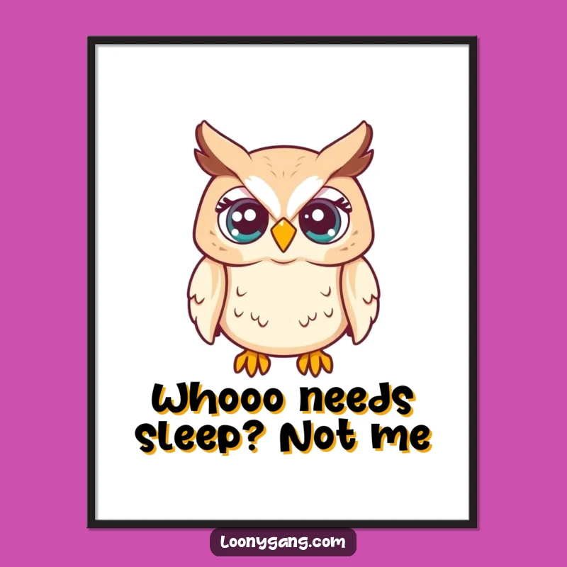 Free Printable Wall Art: Startled Owl Eyes Pop - Quirky Downloadable Decor