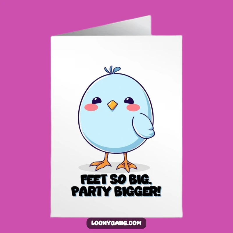 Free Printable Birthday Card: Funny Blue Bird Wobbles with Laughter - Instant Download Gift