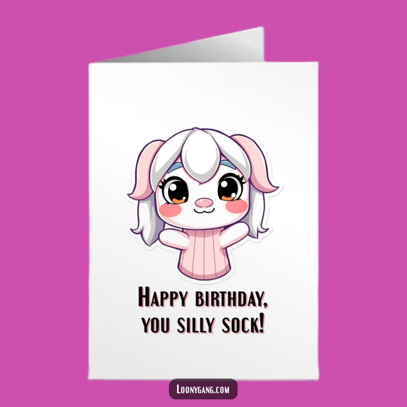 Free Printable Birthday Card: Derpy Sock Puppet - Funny Downloadable Gift