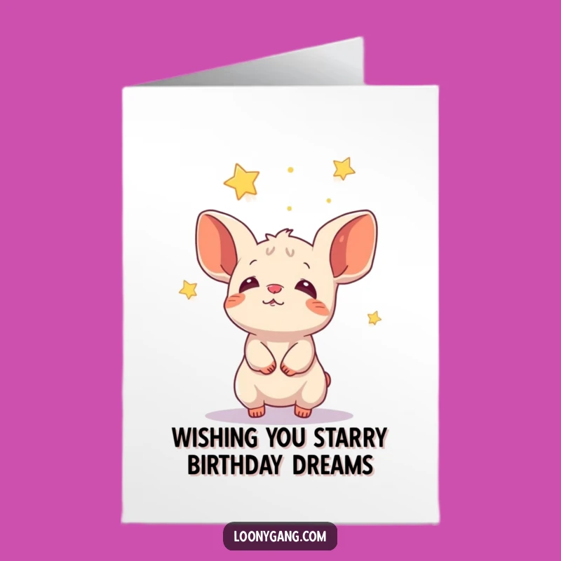 Free Printable Birthday Card - Star-Catching Critter Birthday Wish Downloadable