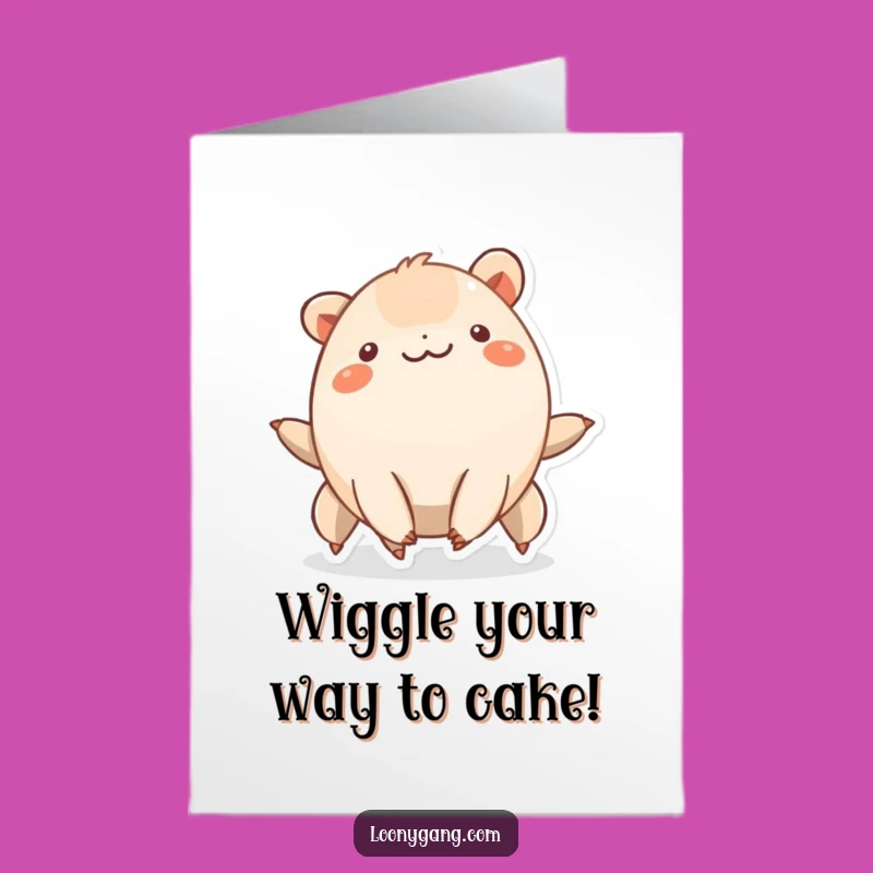 Free Printable Birthday Card - Wiggling Creature's Joyful Dance Downloadable