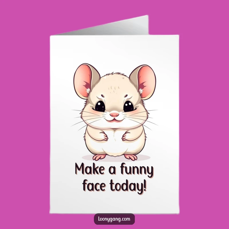 Free Printable Funny Chinchilla Birthday Card: Funny Face, Adorable Downloadable Gift