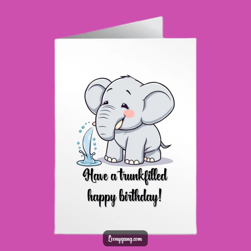 Free Printable Elephant Birthday Card: Splashy Fun Downloadable Gift