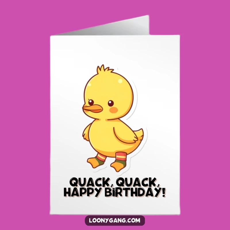 Free Printable Birthday Card: Mismatched Socks Duckling Funny Downloadable Gift