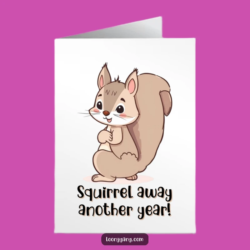 Free Printable Birthday Card: Mischievous Squirrel, Funny Downloadable Gift