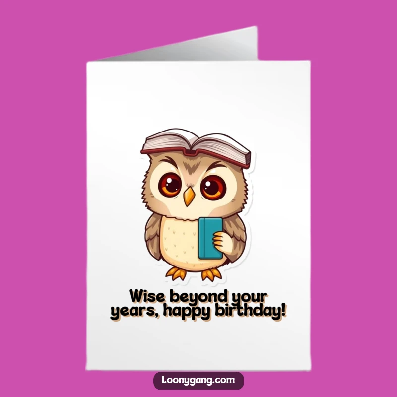Free Printable Owl Birthday Card: Book Head Surprise Downloadable Gift