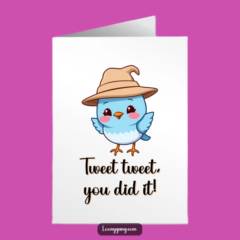 Free Printable Bird Congrats Card: Hat's Off to You! Amazing Feats. Downloadable