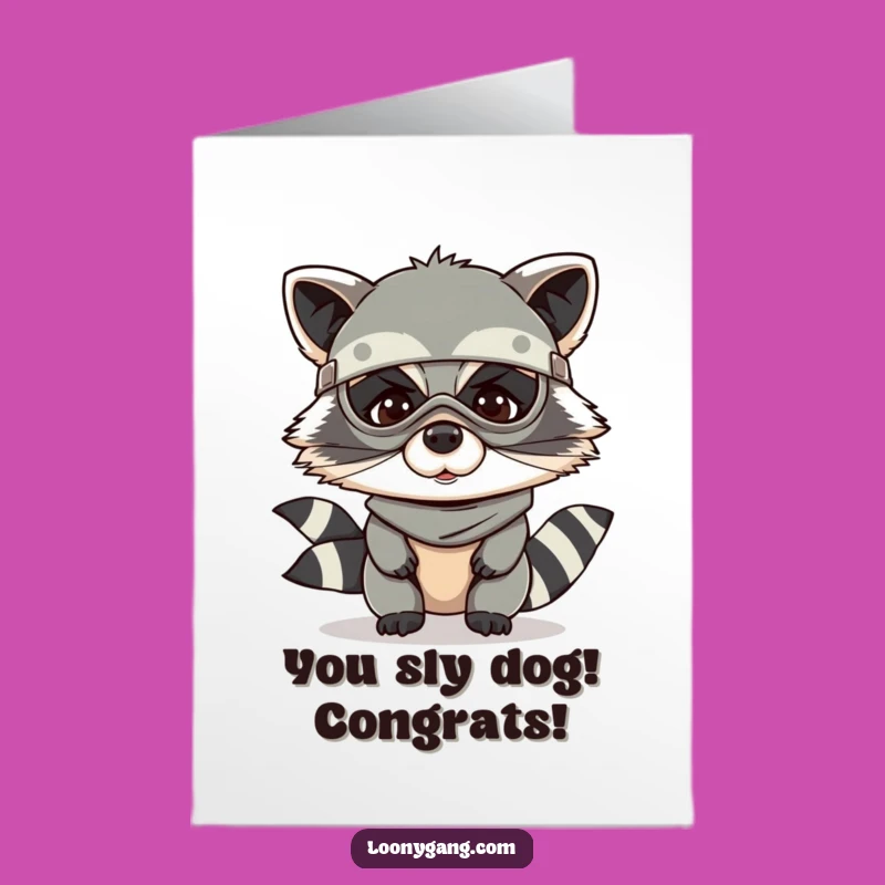 Free Printable Congrats Card: Bandit Raccoon's Shenanigans - Funny Downloadable Celebration