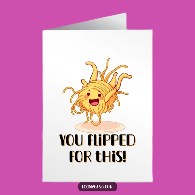 Free Printable Congrats Card: Spaghetti Noodle Somersault - Hilarious Downloadable Cheers!