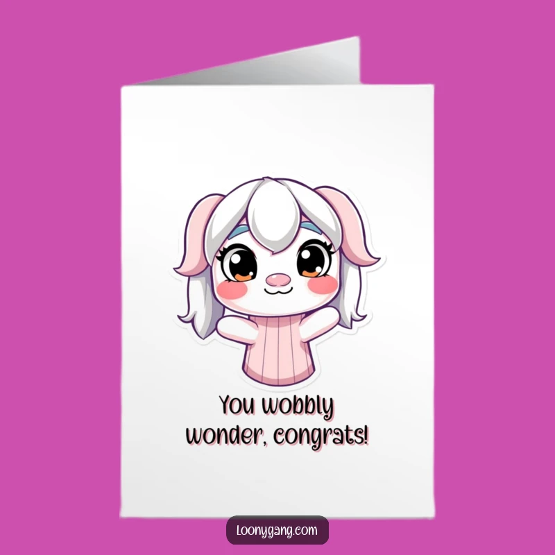 Free Printable Congrats Card: Wacky Sock Puppet - Funny Downloadable Celebration