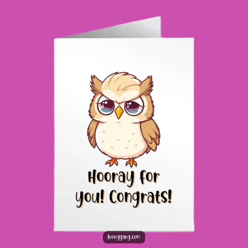 Free Printable Congratulations Card: Flustered Owl Feather Funny Downloadable Gift