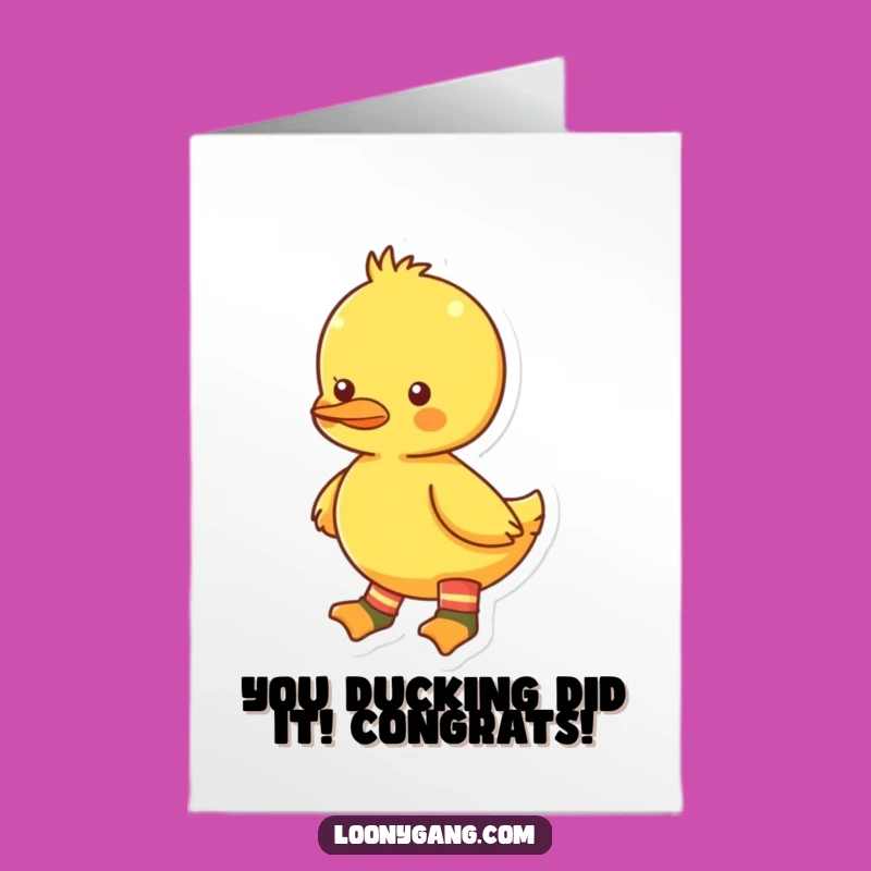 Free Printable Congratulations Card: Mismatched Socks Duckling Funny Downloadable Gift