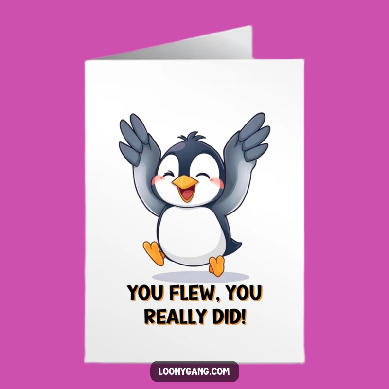 Free Printable Penguin Congrats Card: Flying High LOL Downloadable