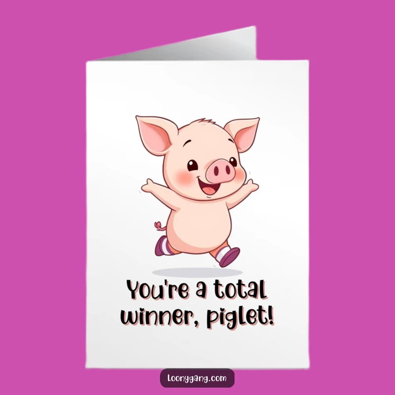 Free Printable Piggy Congrats Card: Funny Socks Piglet Downloadable