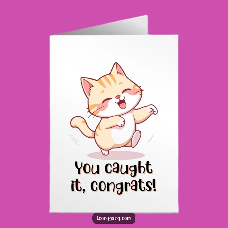 Free Printable Wacky Cat Congrats Card: Hilarious Downloadable Art for Funny Wins