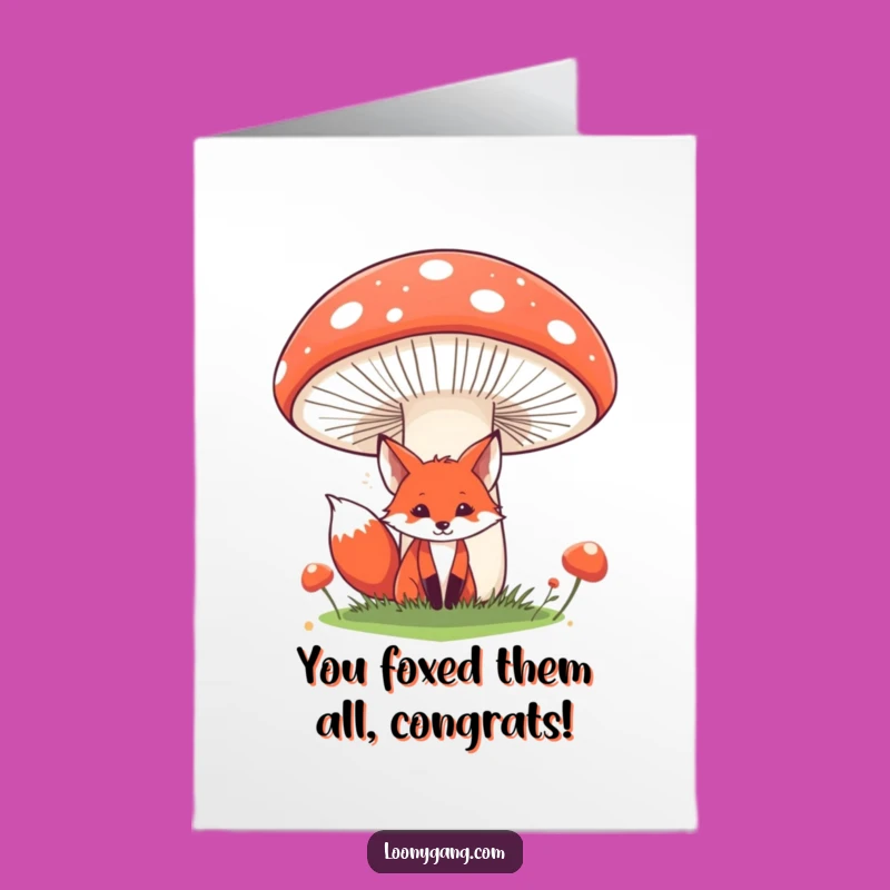 Free Printable Fox Congrats Card: What a Find! Surprise Success. Downloadable