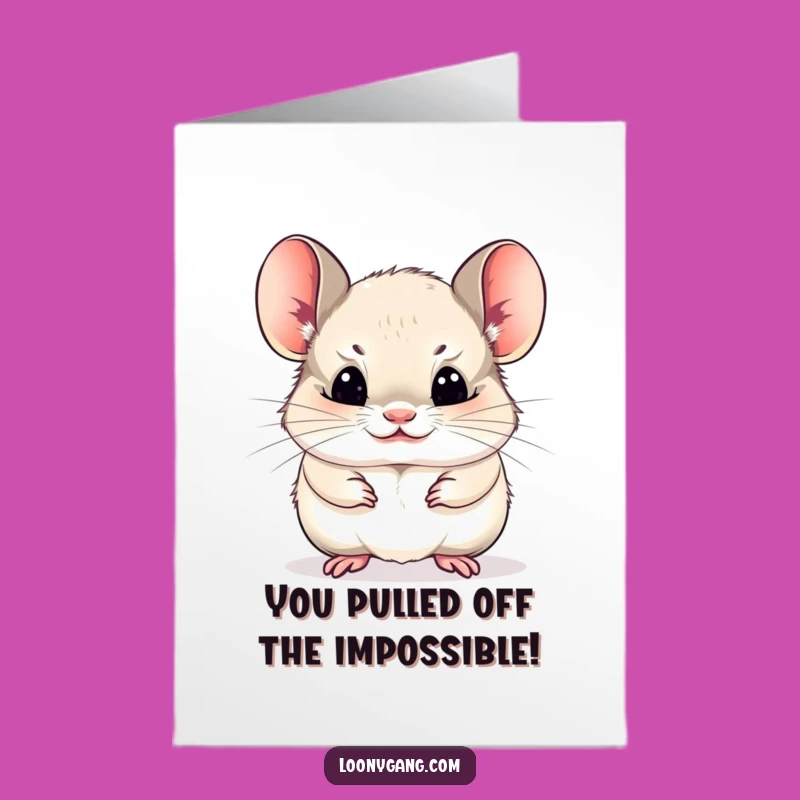 Free Printable Funny Chinchilla Congratulations Card: Funny Face, Cute Downloadable Gift