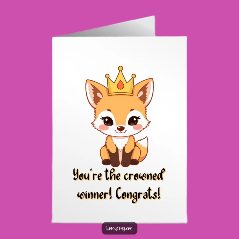 Free Printable Congrats Card: Proud Fox Cub Crown, funny downloadable gift!