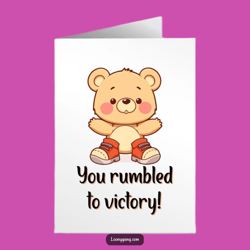 Free Printable Bear Congrats Card: Big Steps LOL Downloadable
