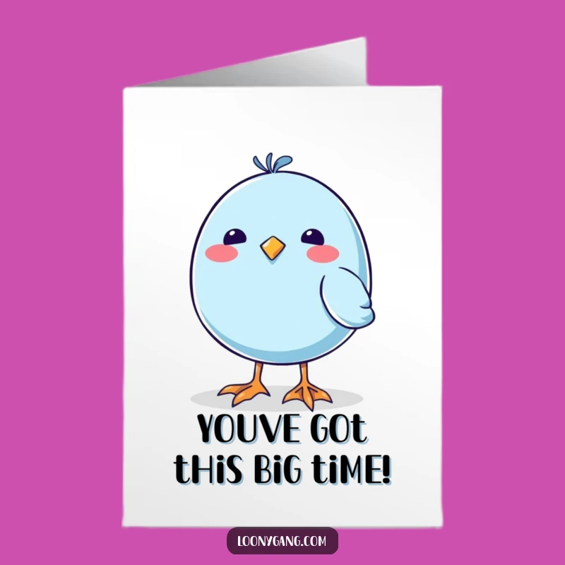 Free Printable Congrats Card: Wobbly Blue Bird Celebrates Your Success - Print at Home
