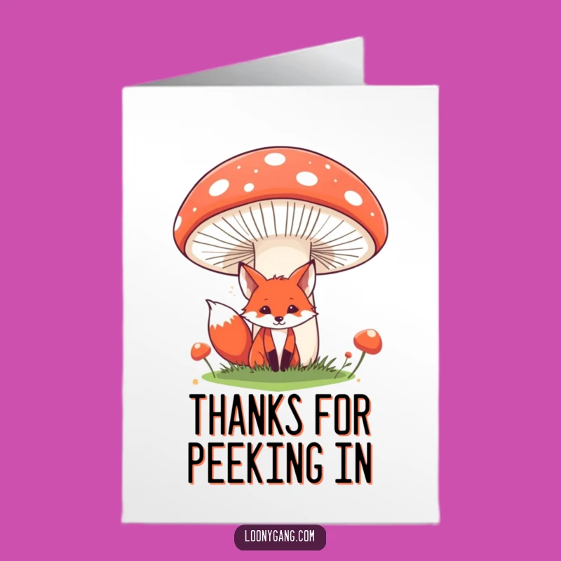 Free Printable Fox Thank You Card: Thanks for Everything! Mushroom Surprise. Downloadable