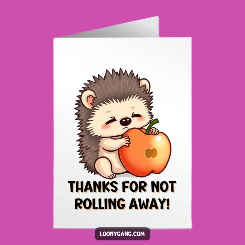 Free Printable Thank You Card: Hedgehog Apple Balancing Act Thank You Downloadable!