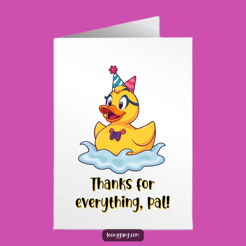 Free Printable Thank You Card: Rubber Ducky Party Wave - Funny Downloadable Gift