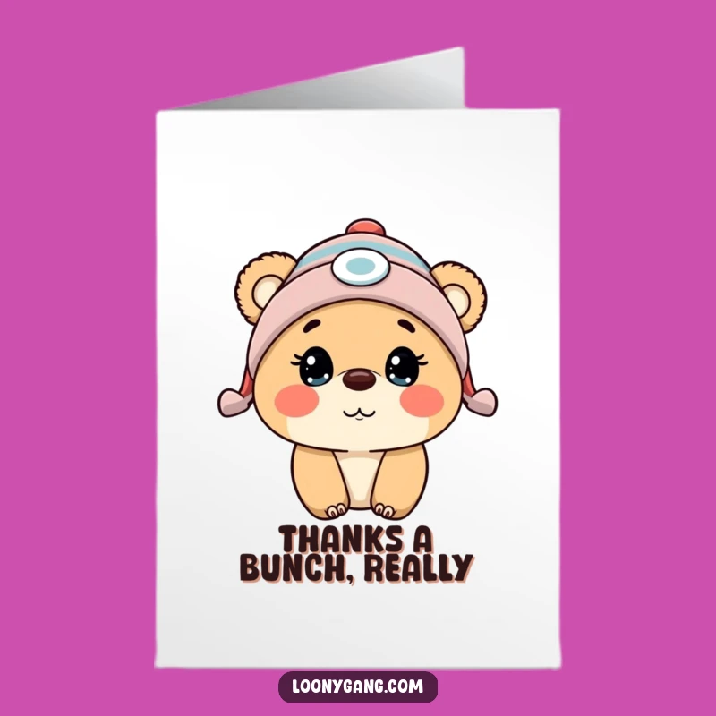 Free Printable Thank You Card: Surprised Bear Cub Funny Downloadable