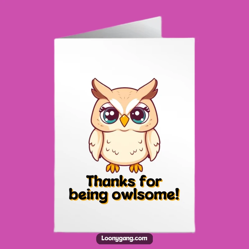 Free Printable Thank You Card: Startled Owl Eyes Pop - Humorous Downloadable