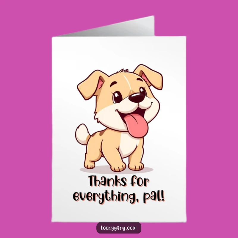 Free Printable Dog Thank You Card: Silly Tail Chase Downloadable Gift