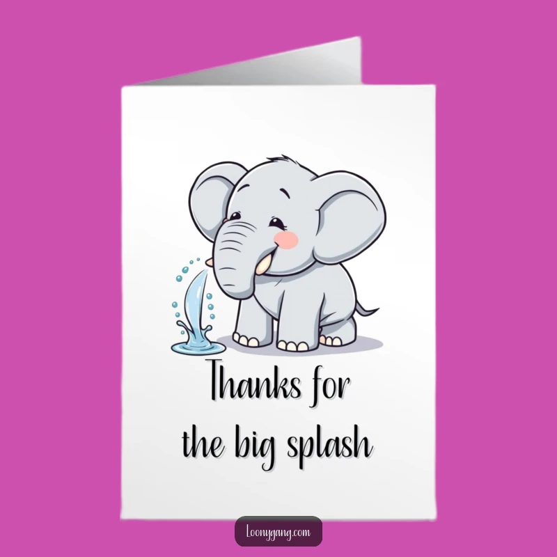 Free Printable Elephant Thank You Card: Splashy Gratitude Downloadable