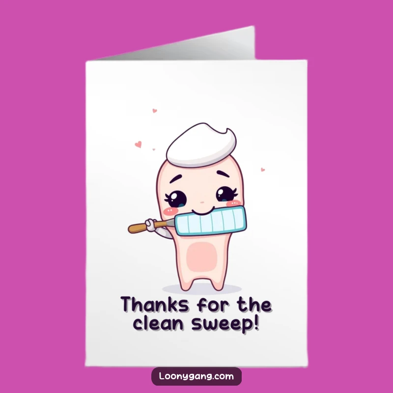 Free Printable Thank You Card: Silly Toothbrush Grin, Express Gratitude with a LOL Downloadable Gift