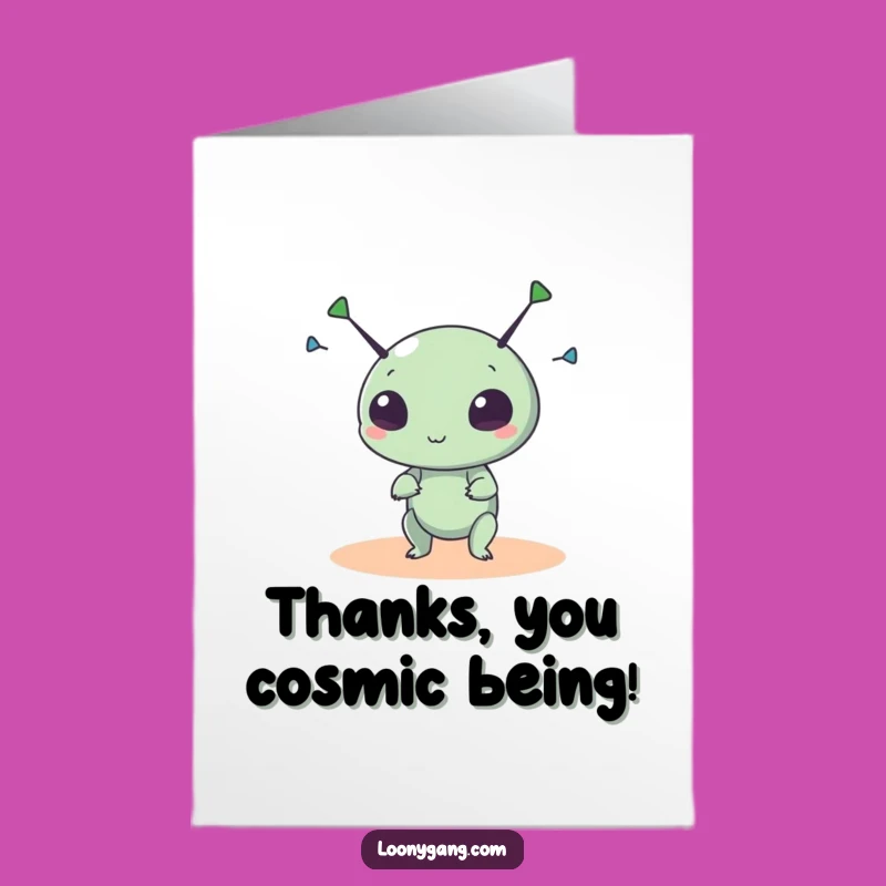 Free Printable Thank You Card: Alien Antennae, Heartfelt Humorous Downloadable Gift