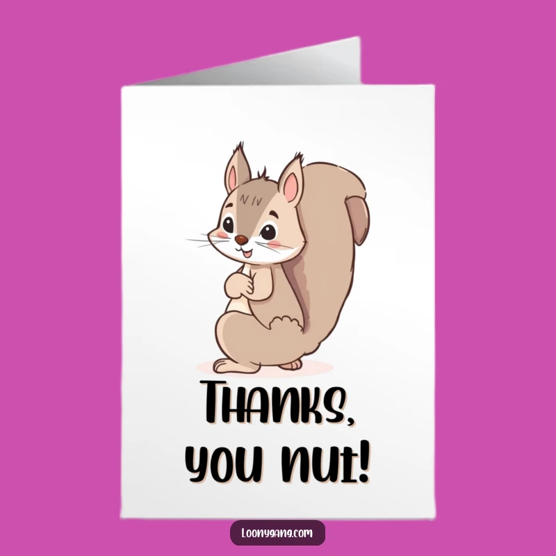 Free Printable Thank You Card: Squirrel's Acorn Gift, Downloadable