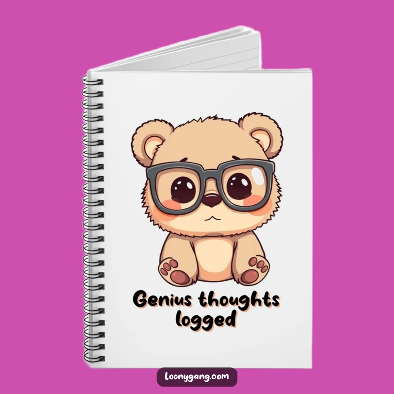 Funny Bear Cub Glasses Notebook: Silly Journal for Curious Thoughts