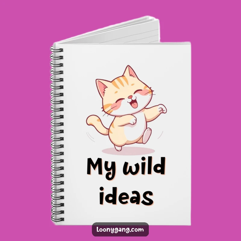 Funny Cat Tail Notebook - Dizzy Spin Journal, Cat Lover Stationery